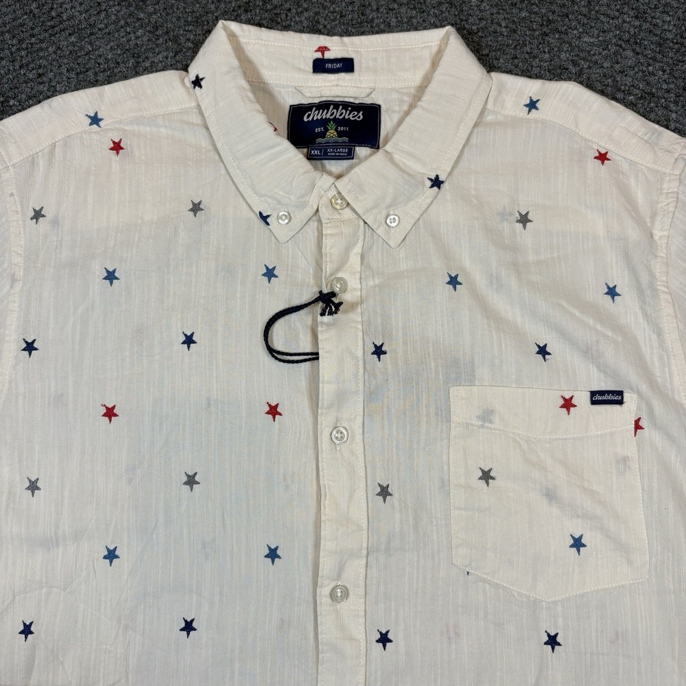 NWT Chubbies Mens XL The All Stars No Stripes (Resort Weave Friday Shirt)